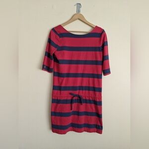 Ralph Lauren Rugby Red Navy Stripe Dress | Size L | Nautical Casual Preppy Style